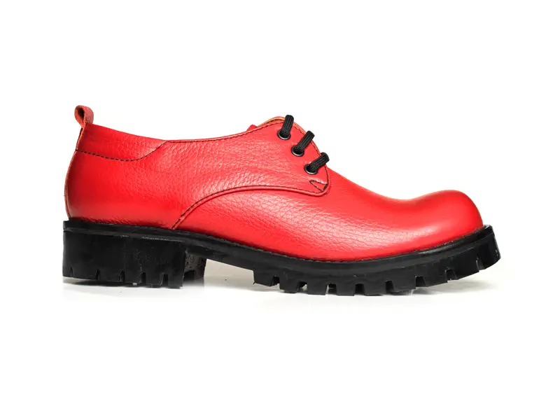 Kırmızı Baskılı Palyaço Burun Kadın Ayakkabı 3