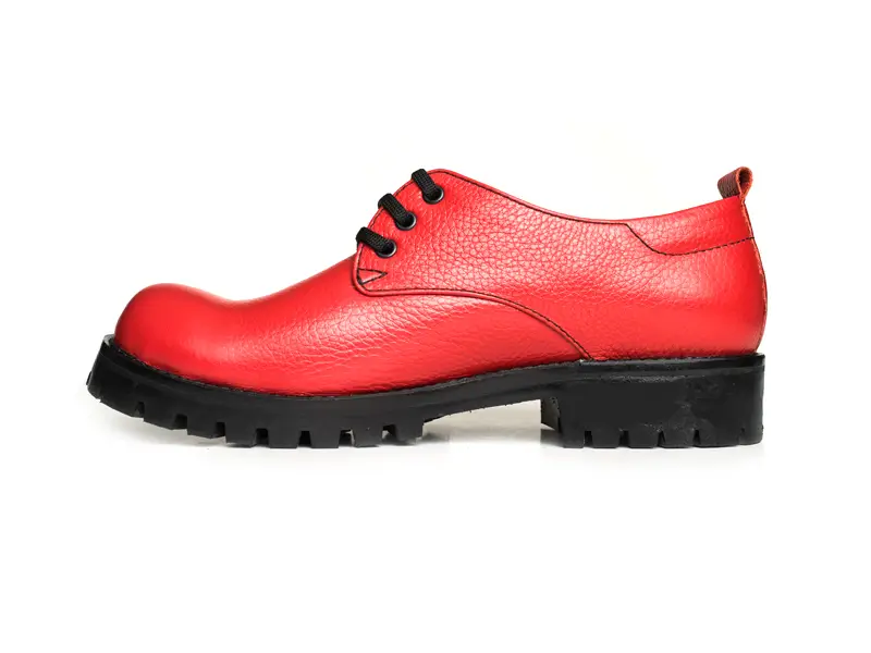 Kırmızı Baskılı Palyaço Burun Kadın Ayakkabı