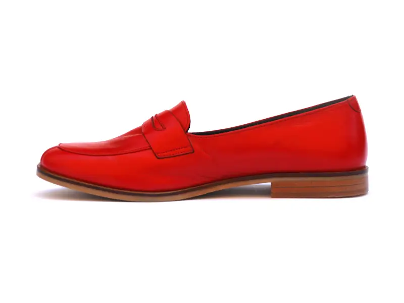 Kırmızı Kadın Makosen Ayakkabı