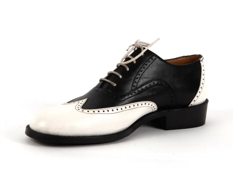 Siyah Beyaz Erkek Oxford Ayakkabı 2