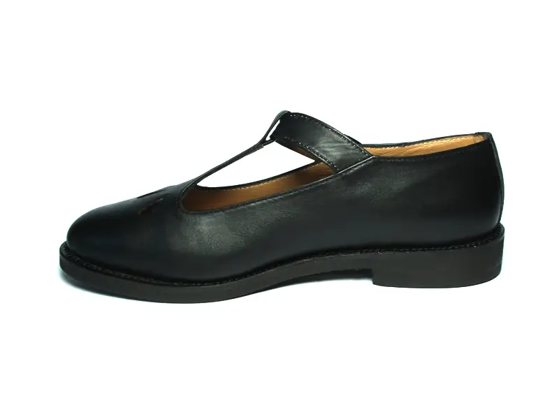 Siyah Deri Kadın Klasik Ayakkabı