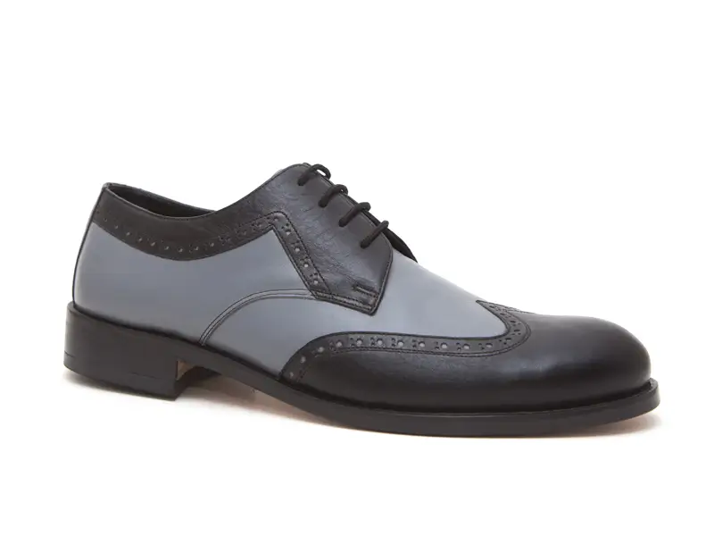 Siyah Gri Çift Yüzlü Erkek Klasik Ayakkabı 2