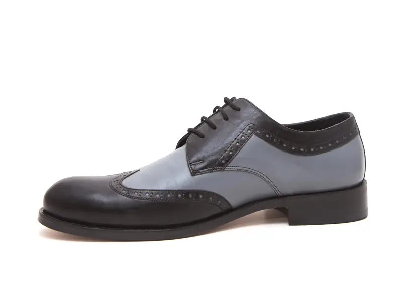 Siyah Gri Çift Yüzlü Erkek Klasik Ayakkabı