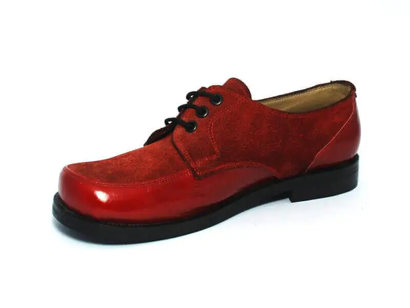 Kırmızı Süet Rugan Kadın Klasik Ayakkabı 2