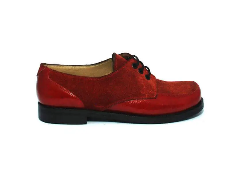 Kırmızı Süet Rugan Kadın Klasik Ayakkabı 3